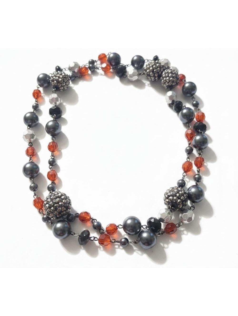Long Black and Red Necklace